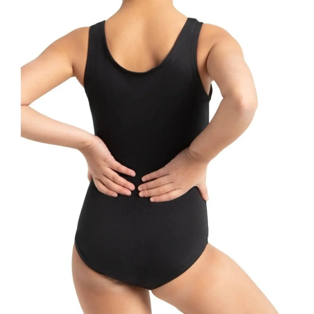 NWT Capezio The Dancemaker Toddler Girls Tank‎ Leotard Black Size Large